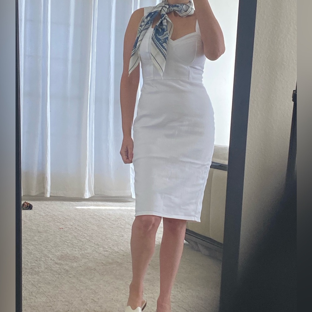 Express White Sheath Denim Midi Dress size 2